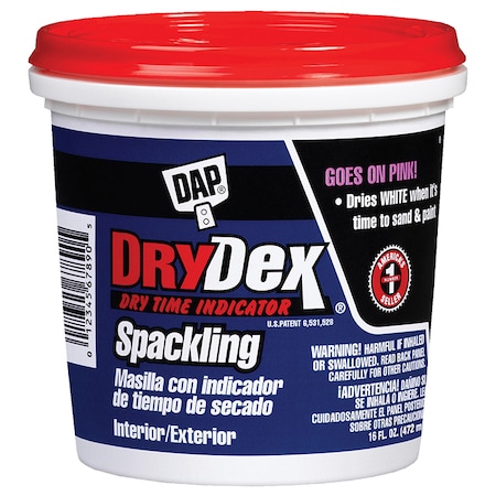 Dap Spackling Paste, 0.5 pt, Tub, White 12328